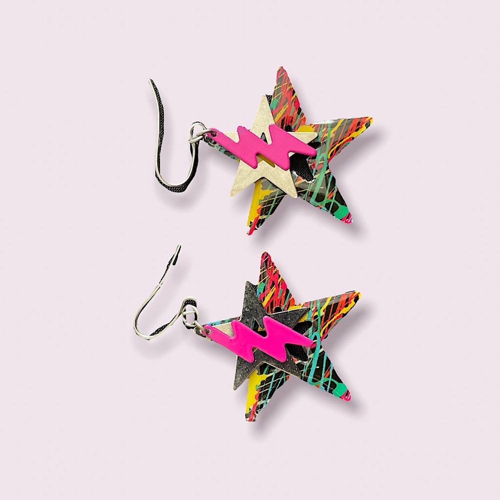 Retro 80s style earrings